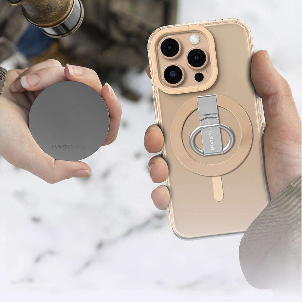 iPhone 16 Pro Max Kılıf M-safe Şarj Özellikli Yüzük Standlı Amazingthing Titan Pro Serisi Kapak