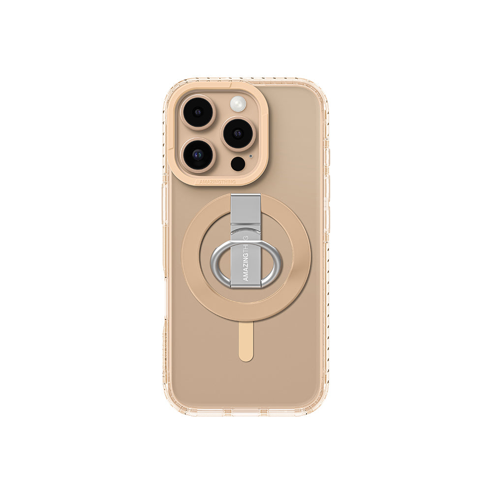 iPhone 16 Pro Max Kılıf M-safe Şarj Özellikli Yüzük Standlı Amazingthing Titan Pro Serisi Kapak