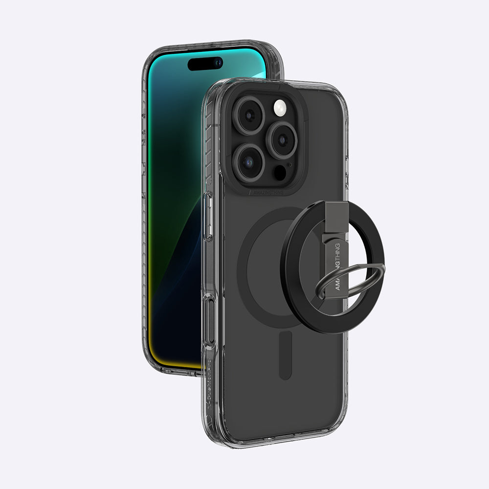 iPhone 16 Pro Max Kılıf M-safe Şarj Özellikli Yüzük Standlı Amazingthing Titan Pro Serisi Kapak