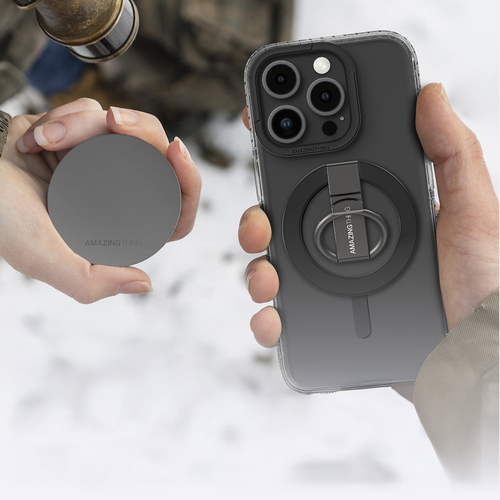 iPhone 16 Pro Max Kılıf M-safe Şarj Özellikli Yüzük Standlı Amazingthing Titan Pro Serisi Kapak