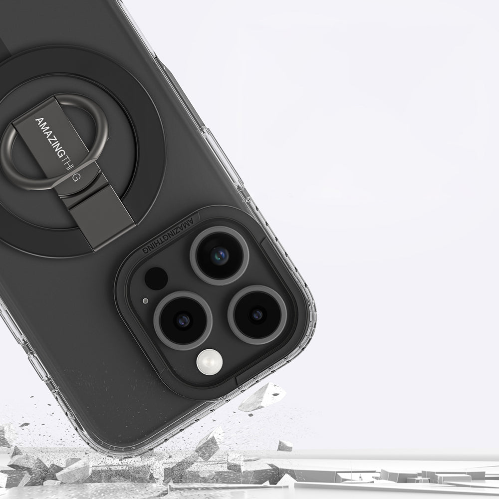 iPhone 16 Pro Max Kılıf M-safe Şarj Özellikli Yüzük Standlı Amazingthing Titan Pro Serisi Kapak