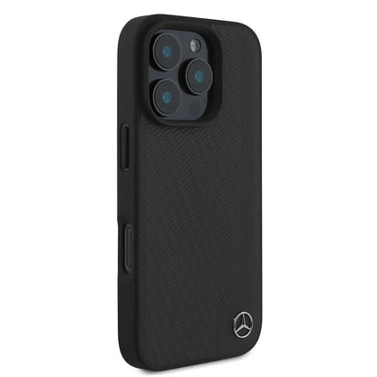 iPhone 16 Pro Max Kılıf Mercedes Benz Orjinal Lisanslı M-safe Şarj Özellikli 3D Metal Logolu Wood Imitation Deri Kapak