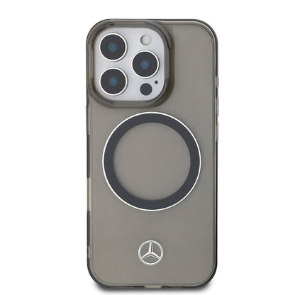 iPhone 16 Pro Max Kılıf Mercedes Benz Orjinal Lisanslı M-safe Şarj Özellikli Saydam Yüzey Silver Ring Kapak