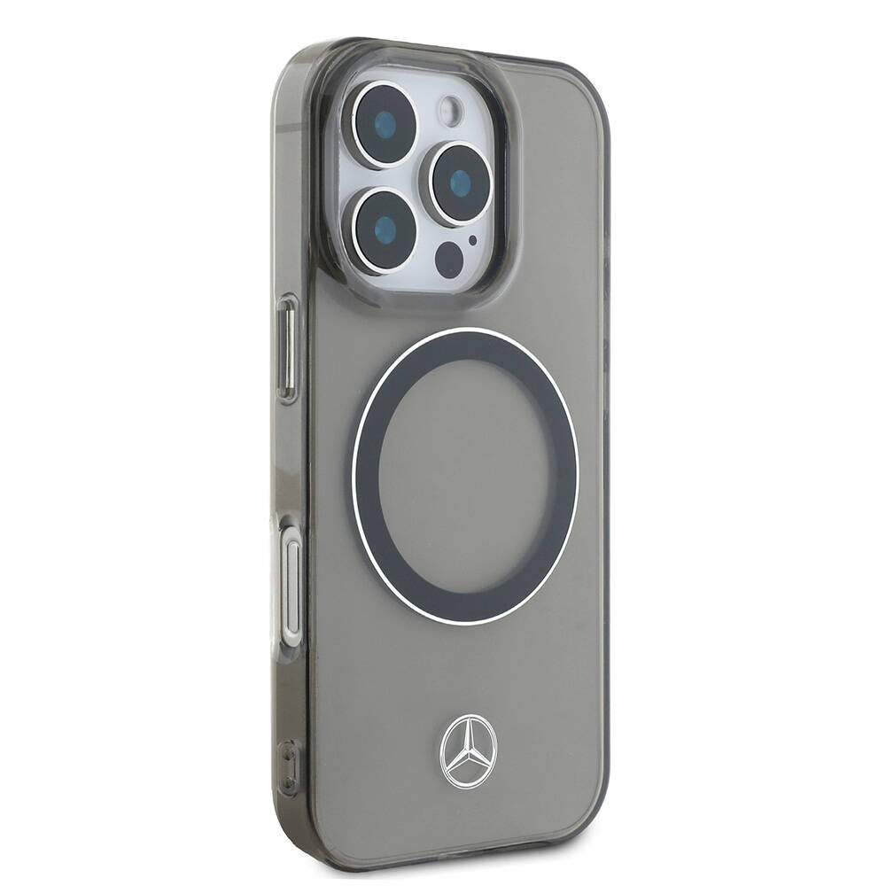 iPhone 16 Pro Max Kılıf Mercedes Benz Orjinal Lisanslı M-safe Şarj Özellikli Saydam Yüzey Silver Ring Kapak