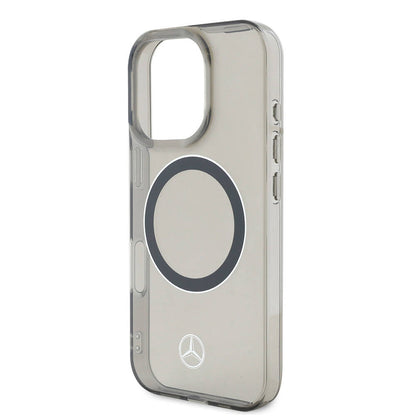 iPhone 16 Pro Max Kılıf Mercedes Benz Orjinal Lisanslı M-safe Şarj Özellikli Saydam Yüzey Silver Ring Kapak