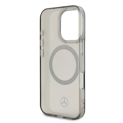 iPhone 16 Pro Max Kılıf Mercedes Benz Orjinal Lisanslı M-safe Şarj Özellikli Saydam Yüzey Silver Ring Kapak