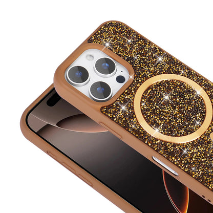 Apple iPhone 16 Pro Max Kılıf Pırlanta Tasarımlı M-safe Şarj Özellikli Zore Mozaik Silikon Kapak