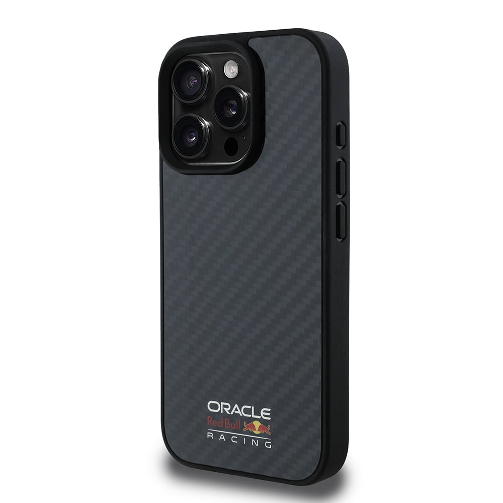 iPhone 16 Pro Max Kılıf Redbull Orjinal Lisanslı M-safe Şarj Özellikli Karbon Fiber Tasarımlı Parlayan Logolu Kapak