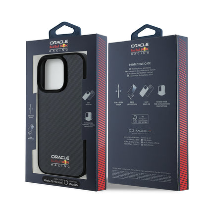 iPhone 16 Pro Max Kılıf Redbull Orjinal Lisanslı M-safe Şarj Özellikli Karbon Fiber Tasarımlı Parlayan Logolu Kapak