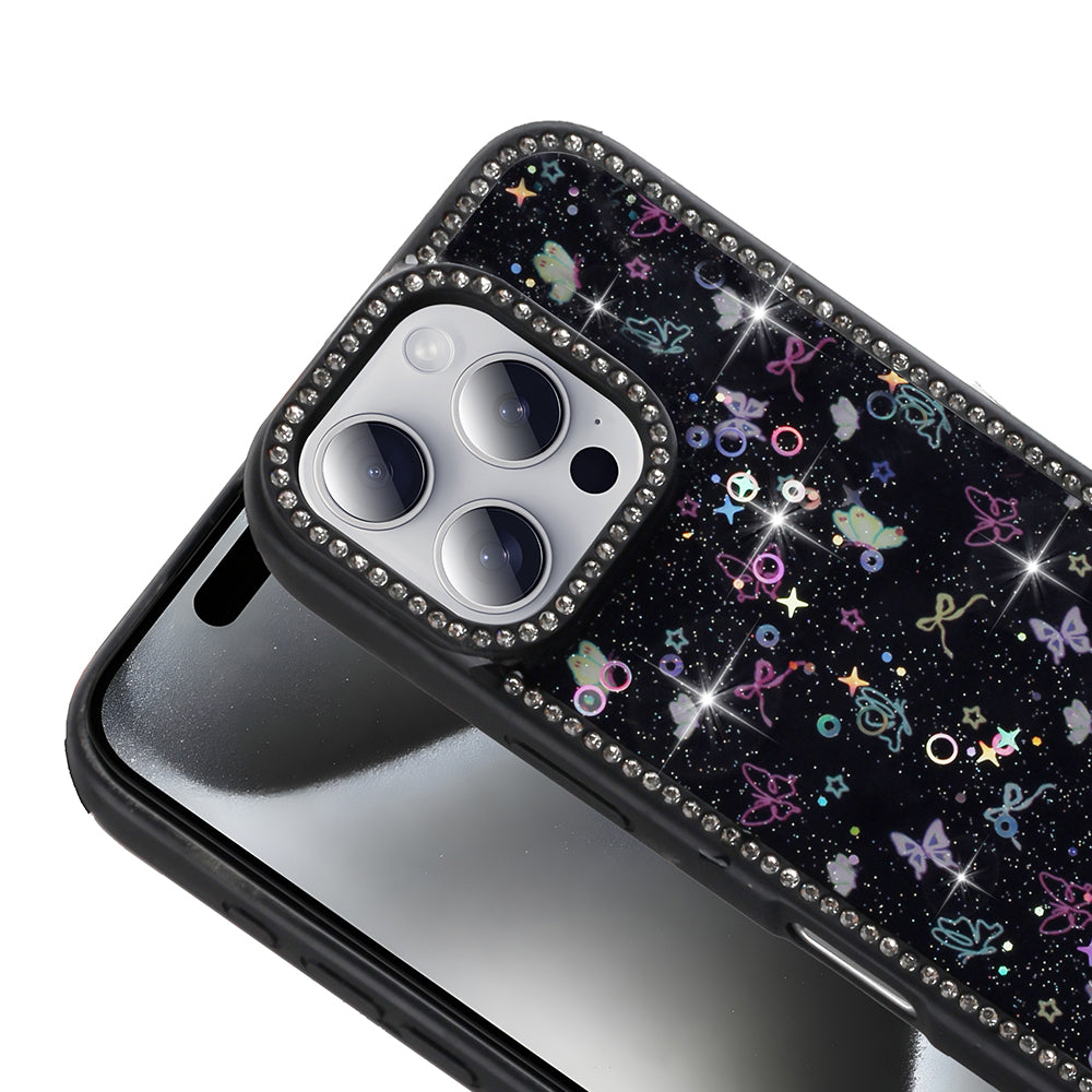 Apple iPhone 16 Pro Max Kılıf Taşlı ve Simli Tasarım Zore Azra Kapak