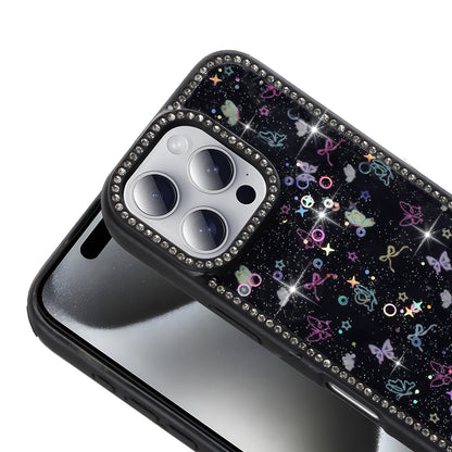 Apple iPhone 16 Pro Max Kılıf Taşlı ve Simli Tasarım Zore Azra Kapak