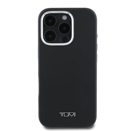iPhone 16 Pro Max Kılıf TUMI Orjinal Lisanslı M-safe Şarj Özellikli Metal Yazı Logolu PU Deri Kapak