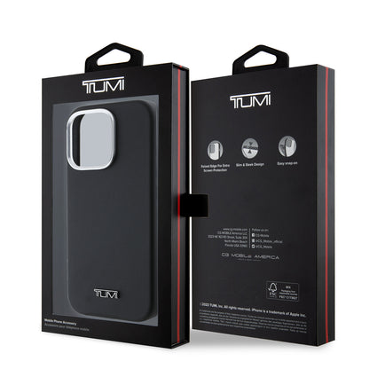 iPhone 16 Pro Max Kılıf TUMI Orjinal Lisanslı M-safe Şarj Özellikli Metal Yazı Logolu PU Deri Kapak