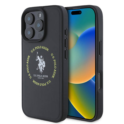 iPhone 16 Pro Max Kılıf U.S. Polo Assn. Orjinal Lisanslı M-safe Şarj Özellikli Circle ve Double Horse Logolu Deri Kapak
