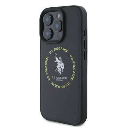 iPhone 16 Pro Max Kılıf U.S. Polo Assn. Orjinal Lisanslı M-safe Şarj Özellikli Circle ve Double Horse Logolu Deri Kapak