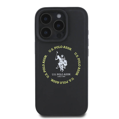iPhone 16 Pro Max Kılıf U.S. Polo Assn. Orjinal Lisanslı M-safe Şarj Özellikli Circle ve Double Horse Logolu Deri Kapak