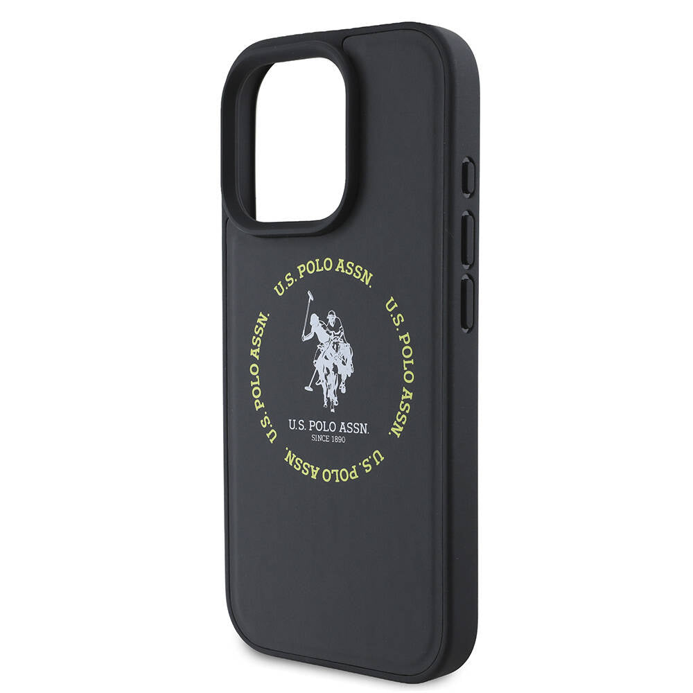 iPhone 16 Pro Max Kılıf U.S. Polo Assn. Orjinal Lisanslı M-safe Şarj Özellikli Circle ve Double Horse Logolu Deri Kapak