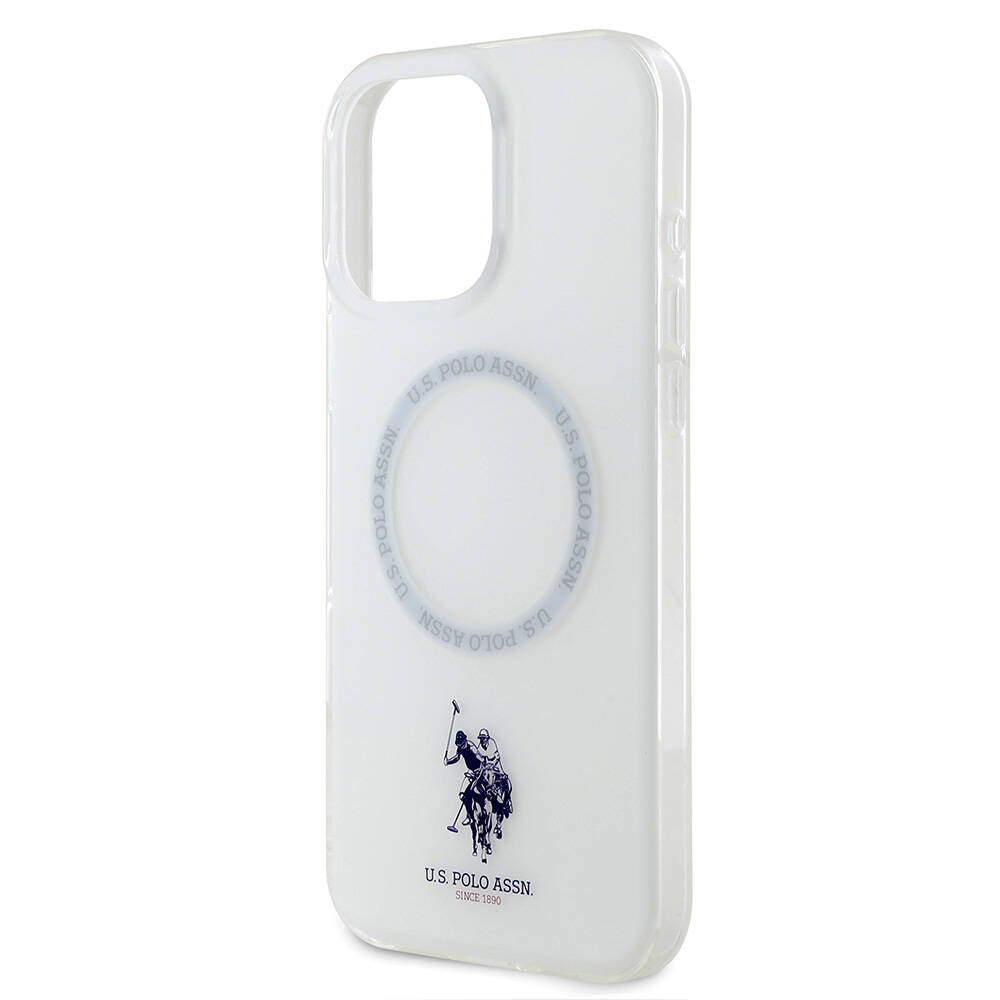 iPhone 16 Pro Max Kılıf U.S. Polo Assn. Orjinal Lisanslı M-safe Şarj Özellikli IML Double Horse Logolu Ring Kapak