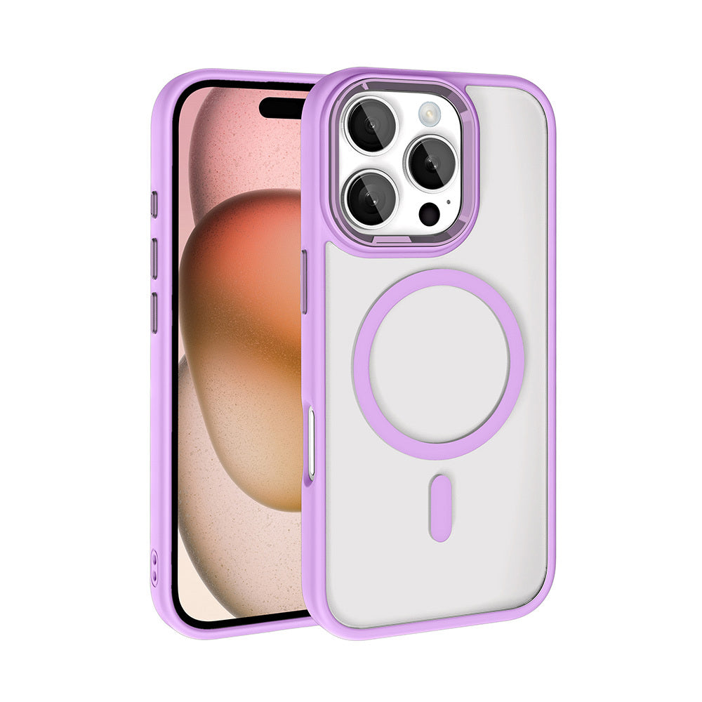Apple iPhone 16 Pro Max Kılıf Wireless Şarj Özellikli Zore Krom M-safe Silikon Kapak