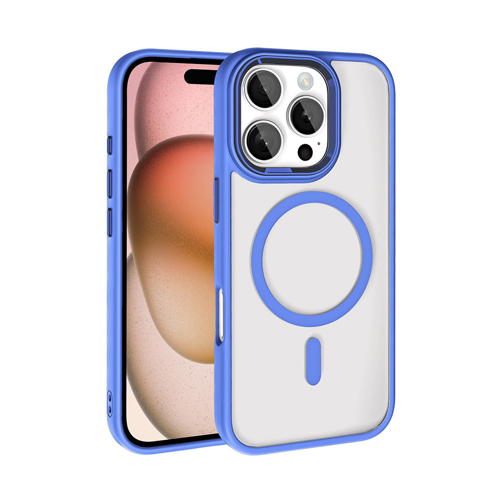 Apple iPhone 16 Pro Max Kılıf Wireless Şarj Özellikli Zore Krom M-safe Silikon Kapak