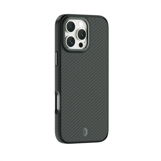 iPhone 16 Pro Max Kılıf Wiwu DCC-205 M-safe Şarj Özellikli Aramid Fiber Tasarım Kevlar Kapak