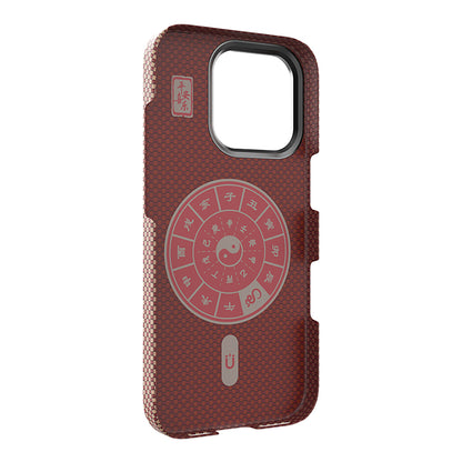 iPhone 16 Pro Max Kılıf Wiwu DCC-208 M-safe Şarj Özellikli Kamera Standlı Aramid Fiber Tasarım Kevlar Kapak