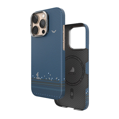 iPhone 16 Pro Max Kılıf Wiwu DCC-209 M-safe Şarj Özellikli Kamera Standlı Aramid Fiber Tasarım Kevlar Kapak