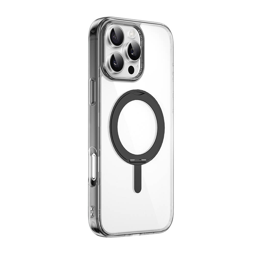 iPhone 16 Pro Max Kılıf Wiwu MCC-201 iShield Ultra Serisi M-safe Şarj Özellikli Standlı Crystal Sert PC Kapak