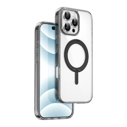iPhone 16 Pro Max Kılıf Wiwu MCC-201 iShield Ultra Serisi M-safe Şarj Özellikli Standlı Crystal Sert PC Kapak