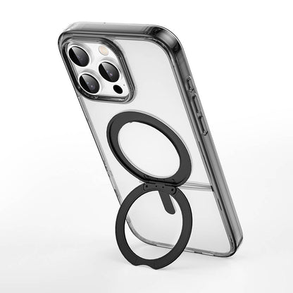 iPhone 16 Pro Max Kılıf Wiwu MCC-201 iShield Ultra Serisi M-safe Şarj Özellikli Standlı Crystal Sert PC Kapak
