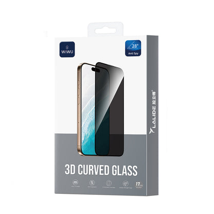Apple iPhone 16 Pro Max Wiwu LLD302 3D Curved iPrivacy Parmak İzi Bırakmayan Temperli Cam Ekran Koruyucu