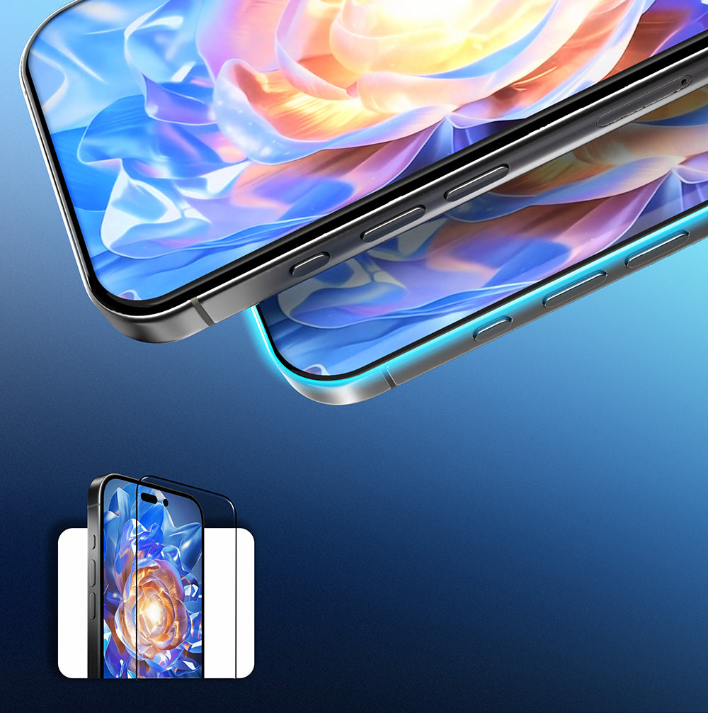 Apple iPhone 16 Pro Mohseven Pure Safir Coating HD 3D Glue Temperli Cam Ekran Koruyucu