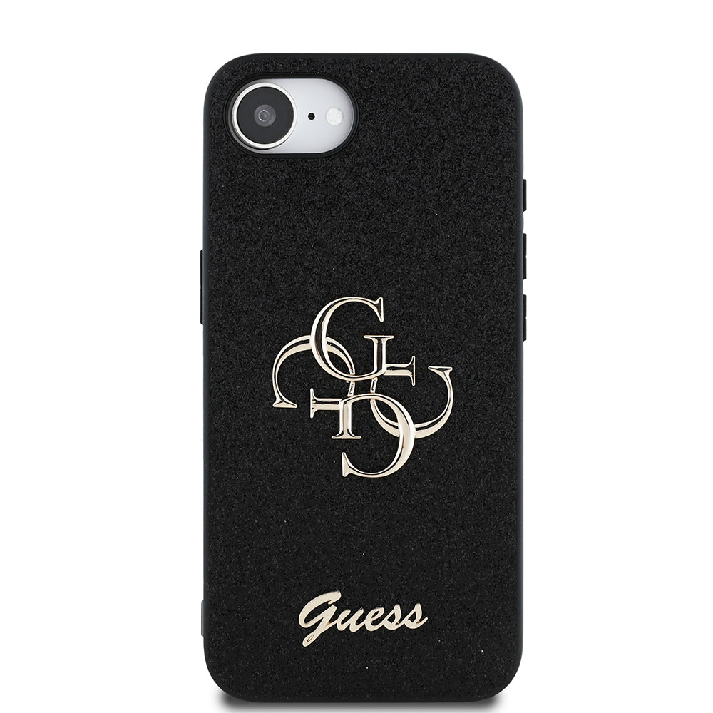 iPhone 16E Kılıf Guess Orjinal Lisanslı 4G Büyük Metal Logolu Glitter Kapak