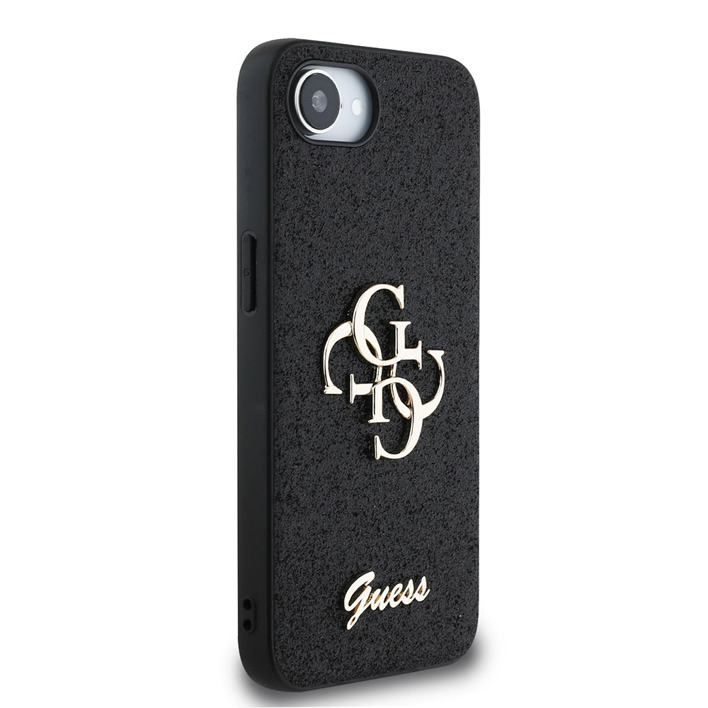 iPhone 16E Kılıf Guess Orjinal Lisanslı 4G Büyük Metal Logolu Glitter Kapak