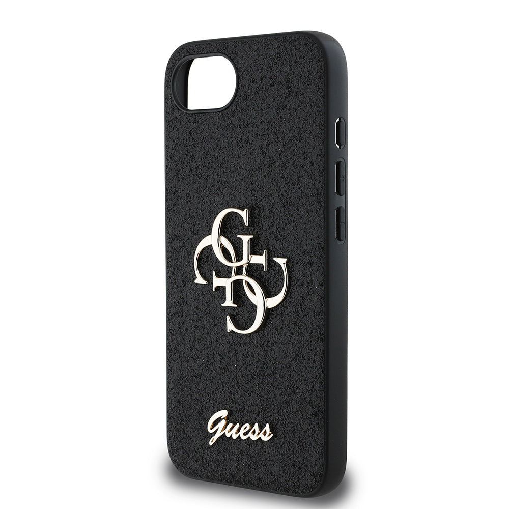 iPhone 16E Kılıf Guess Orjinal Lisanslı 4G Büyük Metal Logolu Glitter Kapak