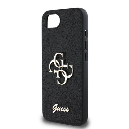 iPhone 16E Kılıf Guess Orjinal Lisanslı 4G Büyük Metal Logolu Glitter Kapak