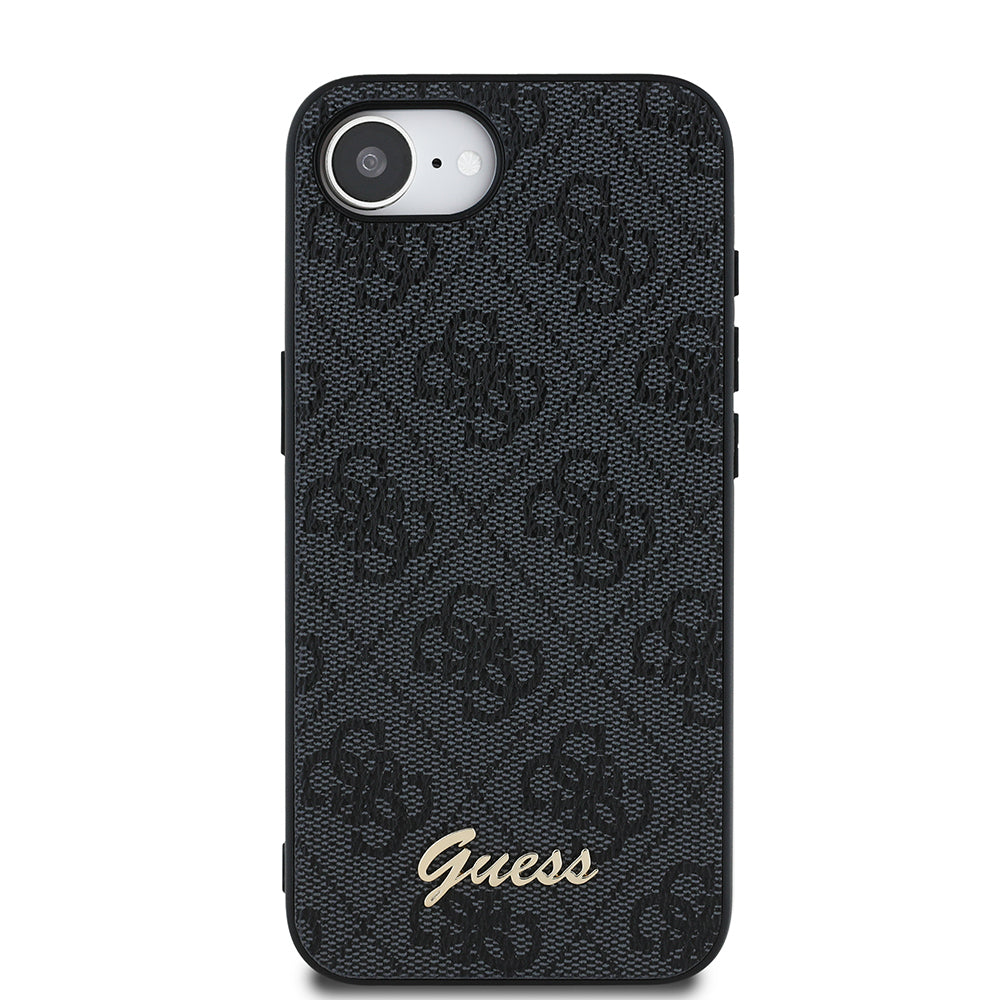 iPhone 16E Kılıf Guess Orjinal Lisanslı 4G Desenli Script Metal Logolu Kapak