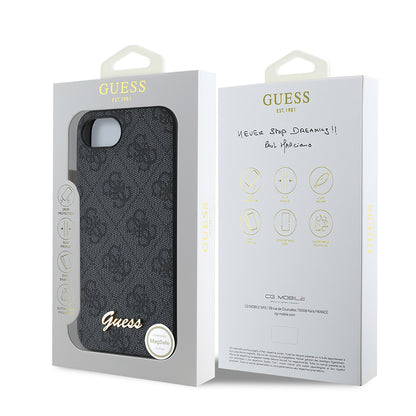 iPhone 16E Kılıf Guess Orjinal Lisanslı 4G Desenli Script Metal Logolu Kapak