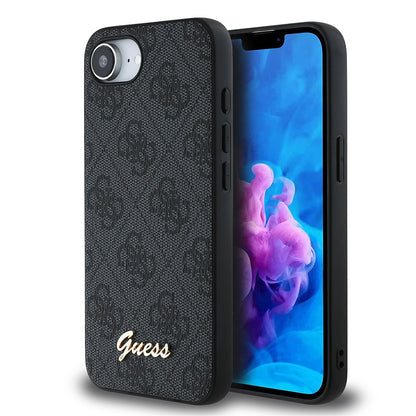 iPhone 16E Kılıf Guess Orjinal Lisanslı 4G Desenli Script Metal Logolu Kapak