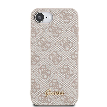 iPhone 16E Kılıf Guess Orjinal Lisanslı 4G Desenli Script Metal Logolu Kapak
