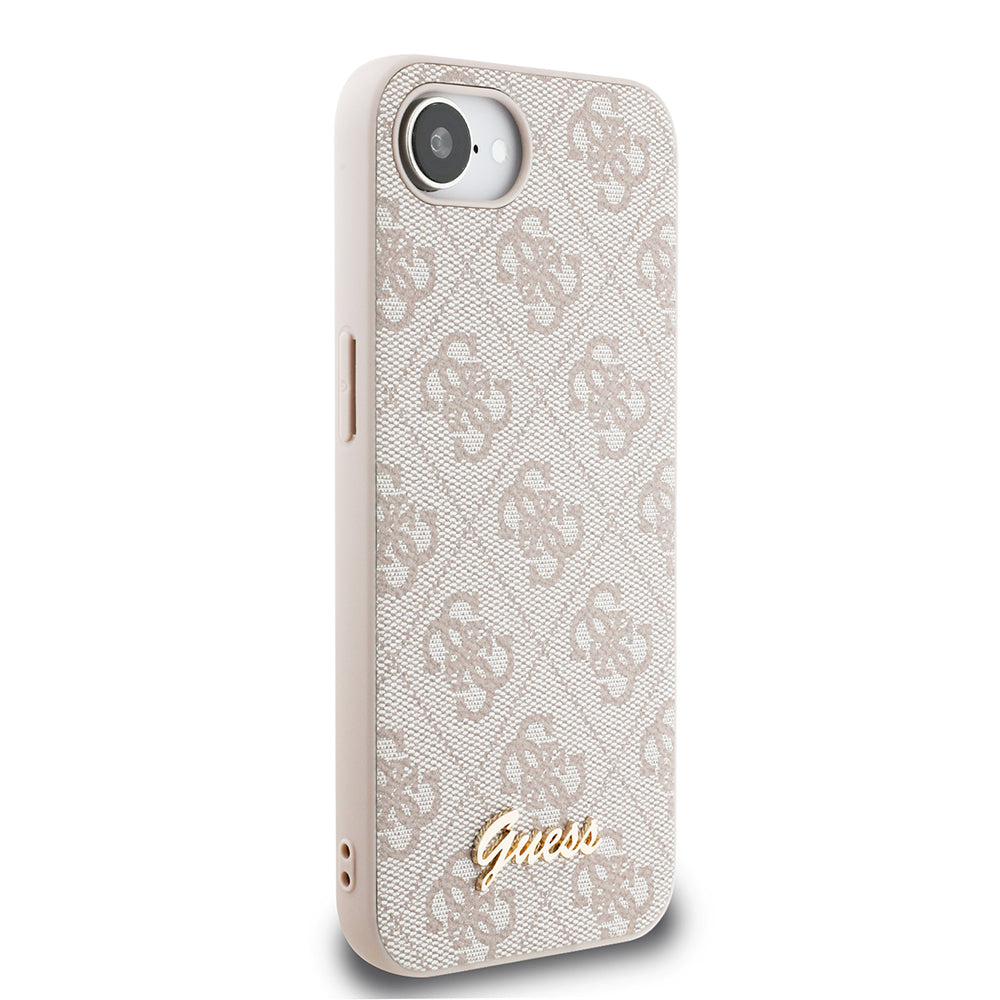 iPhone 16E Kılıf Guess Orjinal Lisanslı 4G Desenli Script Metal Logolu Kapak