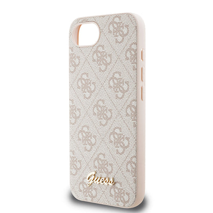 iPhone 16E Kılıf Guess Orjinal Lisanslı 4G Desenli Script Metal Logolu Kapak