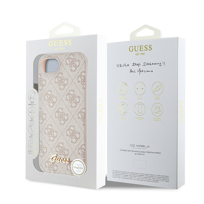 iPhone 16E Kılıf Guess Orjinal Lisanslı 4G Desenli Script Metal Logolu Kapak