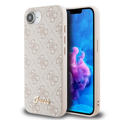 iPhone 16E Kılıf Guess Orjinal Lisanslı 4G Desenli Script Metal Logolu Kapak
