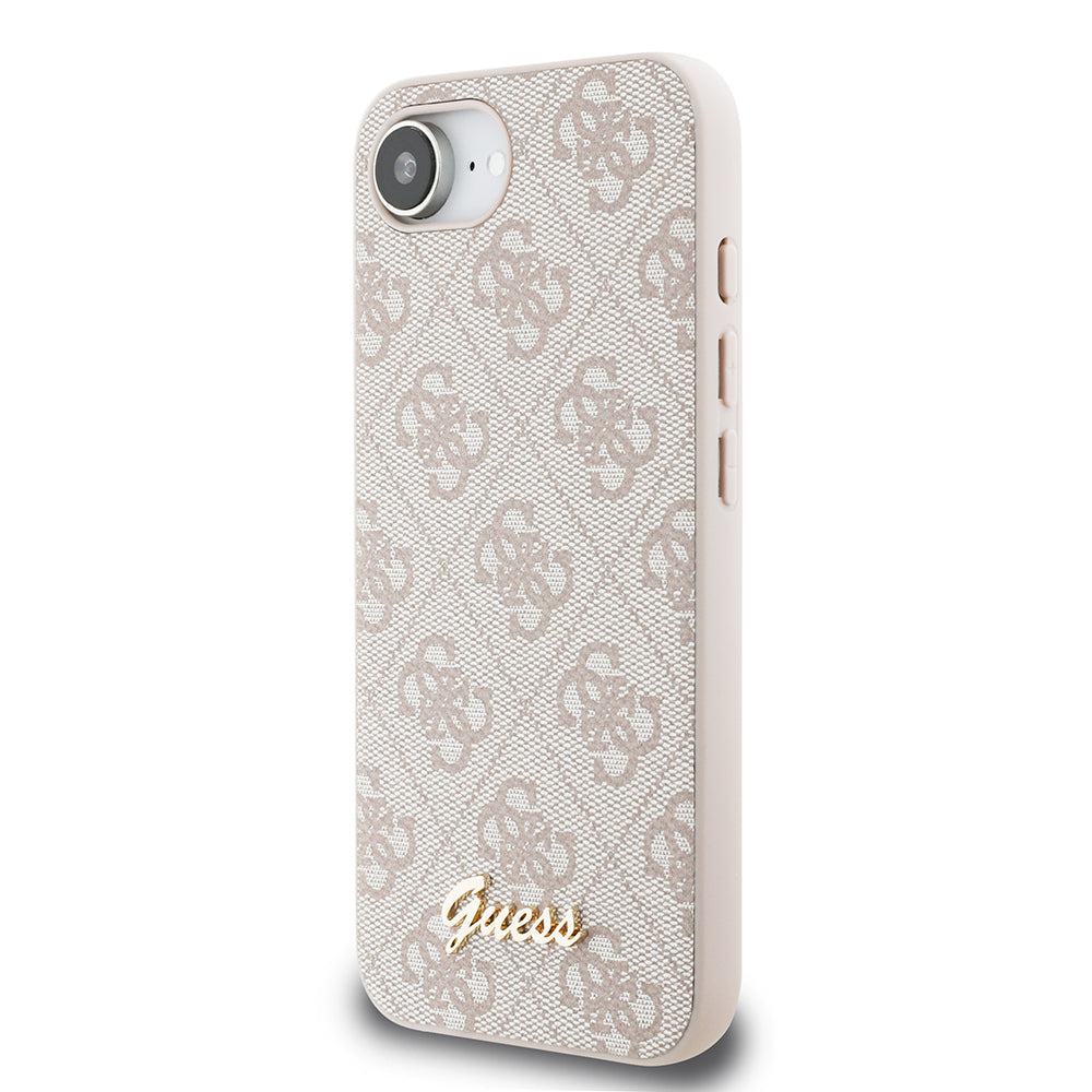 iPhone 16E Kılıf Guess Orjinal Lisanslı 4G Desenli Script Metal Logolu Kapak