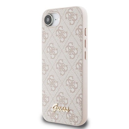 iPhone 16E Kılıf Guess Orjinal Lisanslı 4G Desenli Script Metal Logolu Kapak