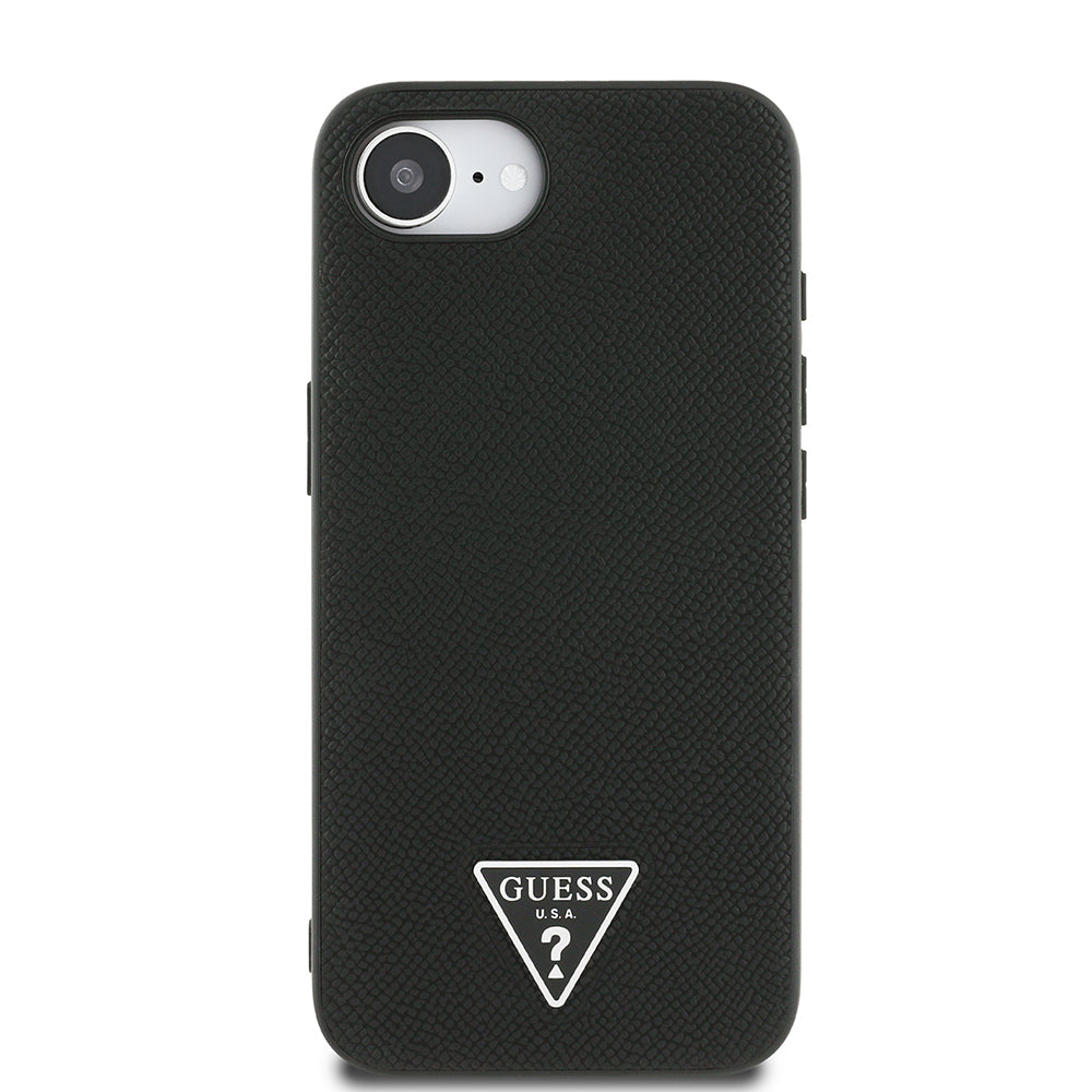 iPhone 16E Kılıf Guess Orjinal Lisanslı M-safe Şarj Özellikli Grained Triangle Kapak