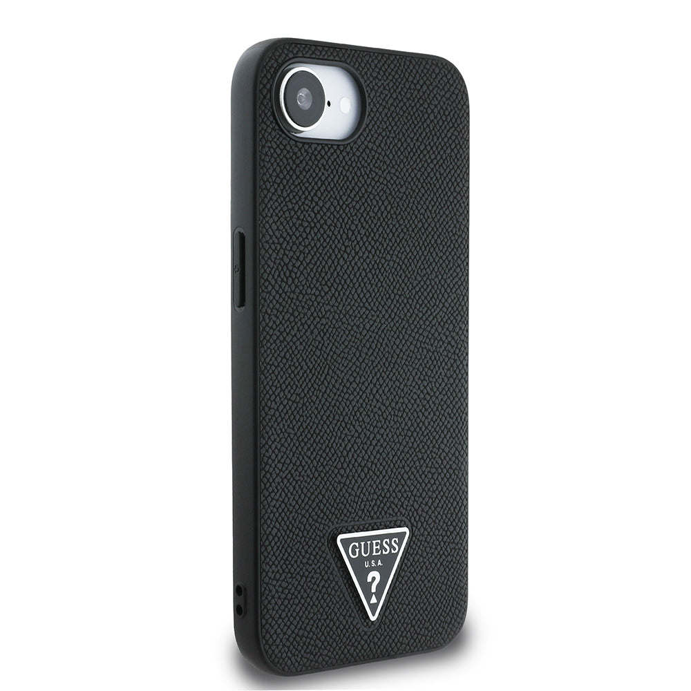 iPhone 16E Kılıf Guess Orjinal Lisanslı M-safe Şarj Özellikli Grained Triangle Kapak