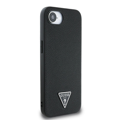 iPhone 16E Kılıf Guess Orjinal Lisanslı M-safe Şarj Özellikli Grained Triangle Kapak