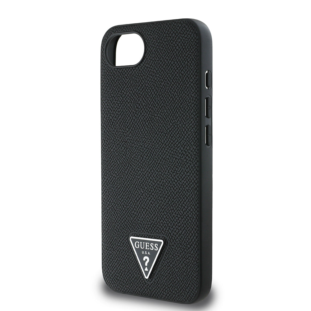 iPhone 16E Kılıf Guess Orjinal Lisanslı M-safe Şarj Özellikli Grained Triangle Kapak